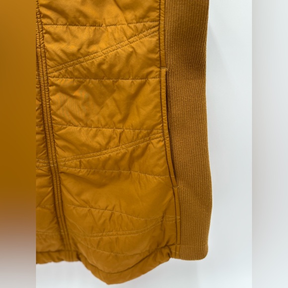 prAna Women’s Quilted Sherpa Lined Vest S/M Funnel Neck Brown Tan - Picture 3 of 9